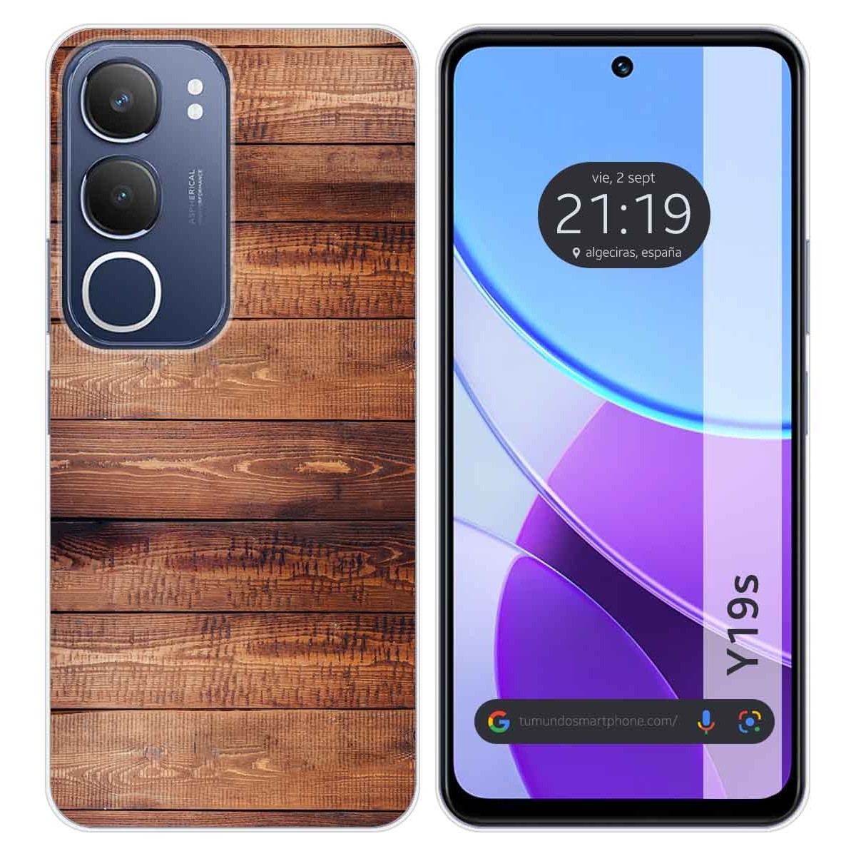 Funda Silicona para Vivo Y19s diseño Madera 02 Dibujos