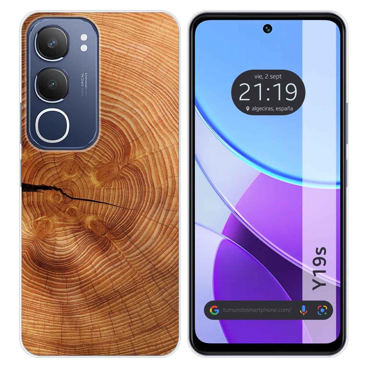 Funda Silicona para Vivo Y19s diseño Madera 04 Dibujos