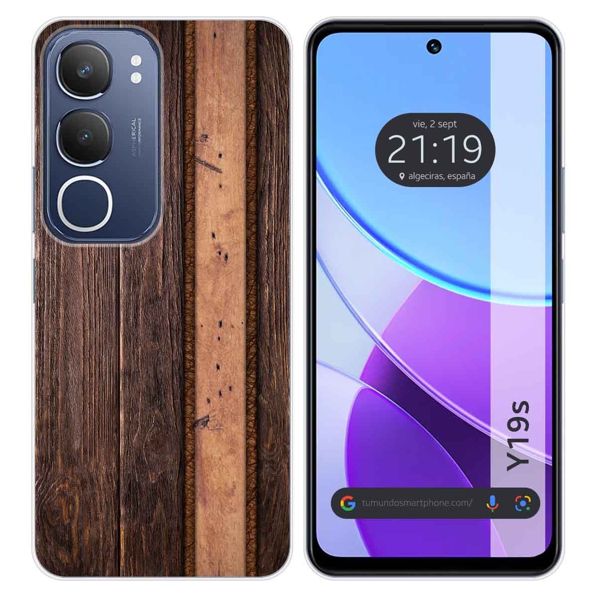 Funda Silicona para Vivo Y19s diseño Madera 05 Dibujos