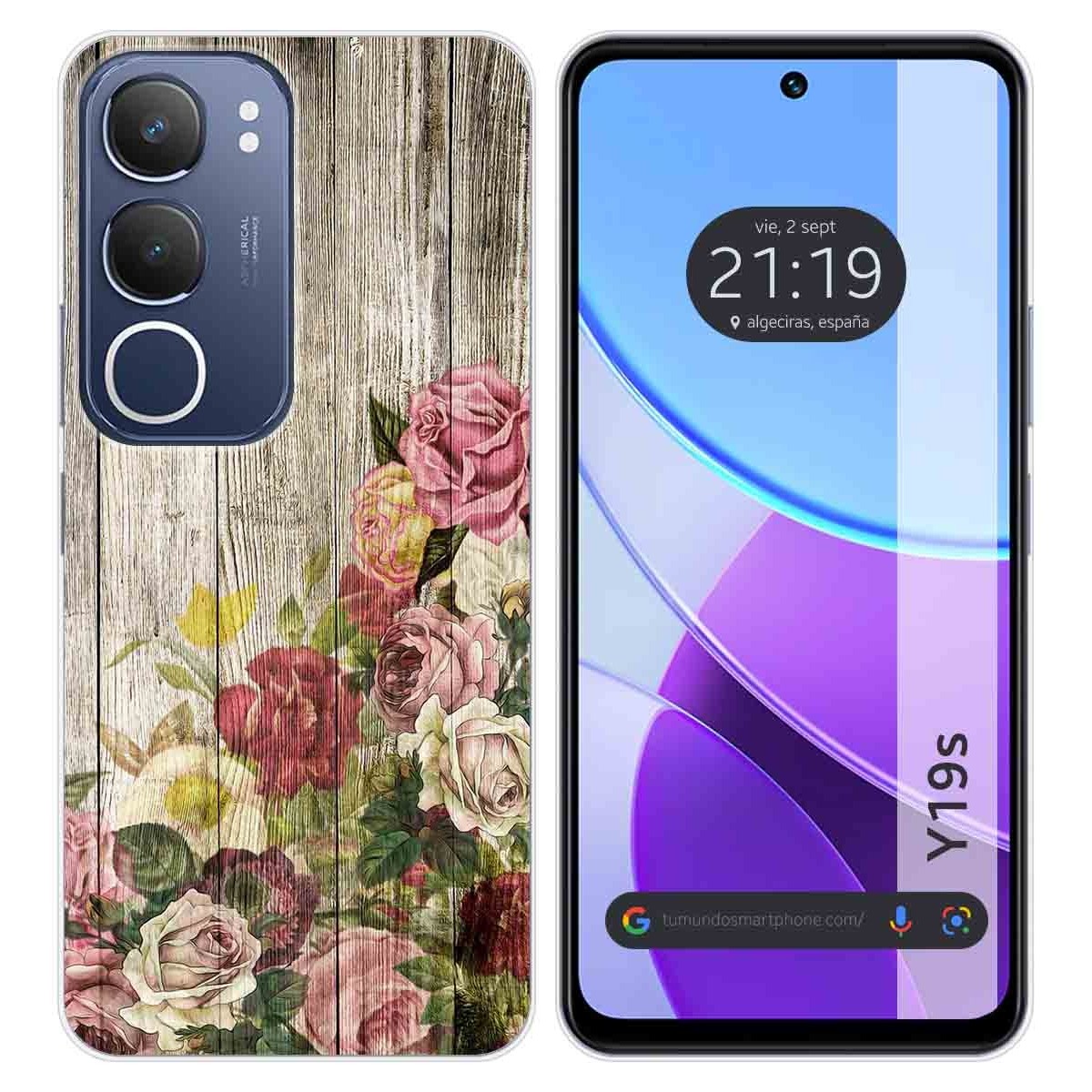 Funda Silicona para Vivo Y19s diseño Madera 08 Dibujos