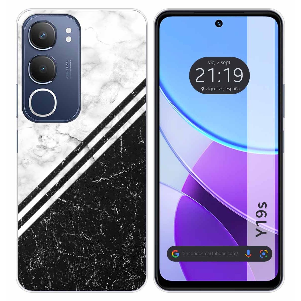 Funda Silicona para Vivo Y19s diseño Mármol 01 Dibujos