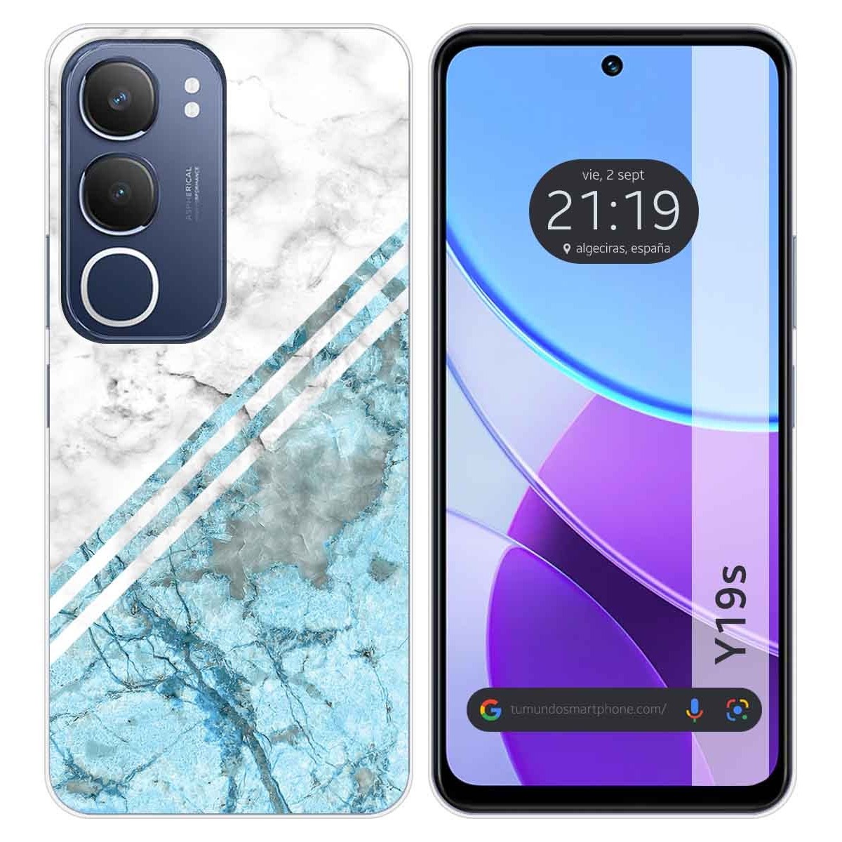 Funda Silicona para Vivo Y19s diseño Mármol 02 Dibujos