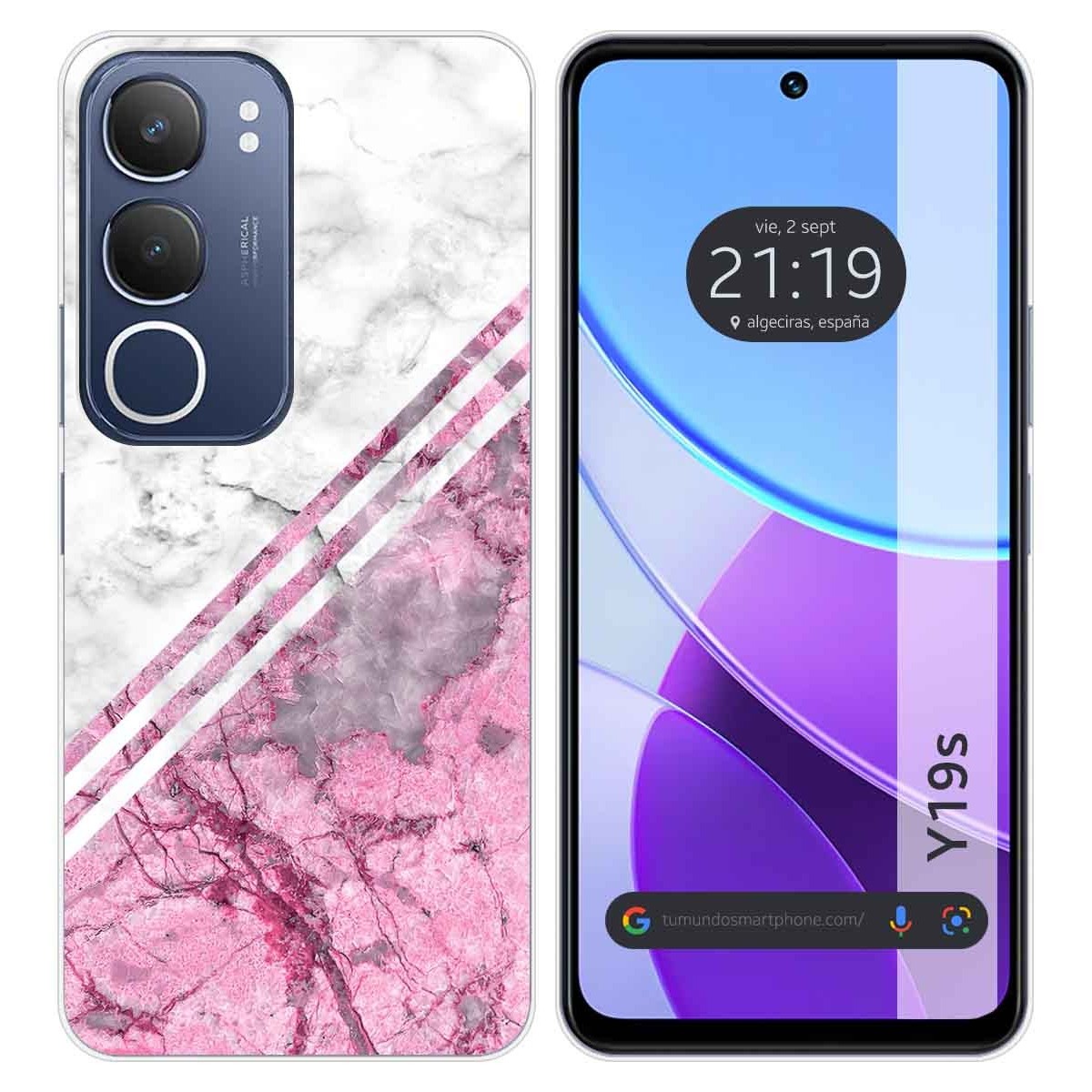 Funda Silicona para Vivo Y19s diseño Mármol 03 Dibujos
