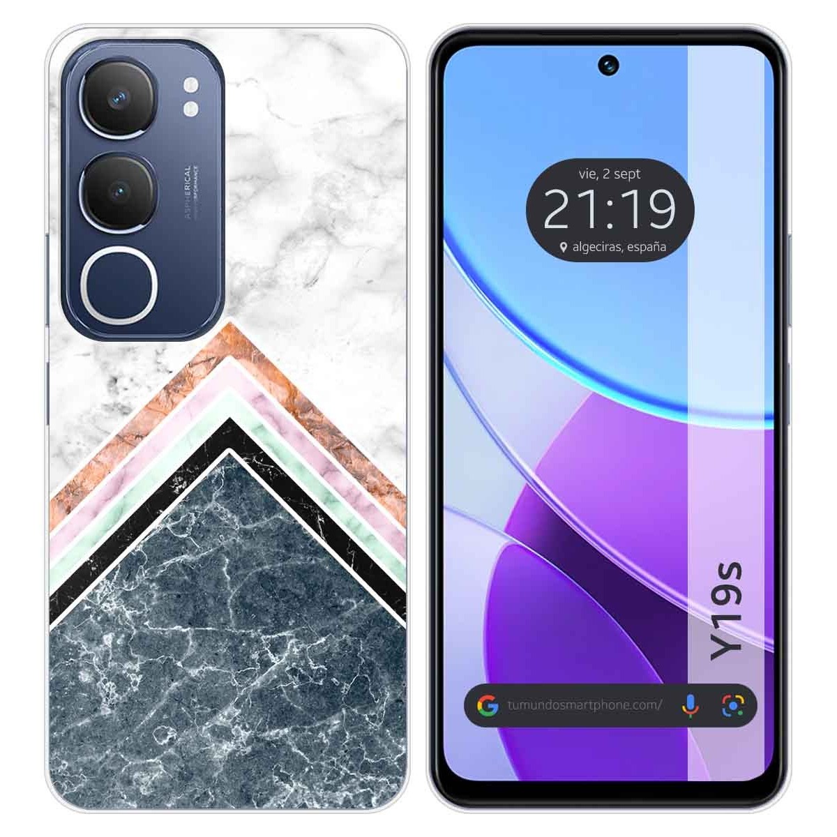Funda Silicona para Vivo Y19s diseño Mármol 05 Dibujos