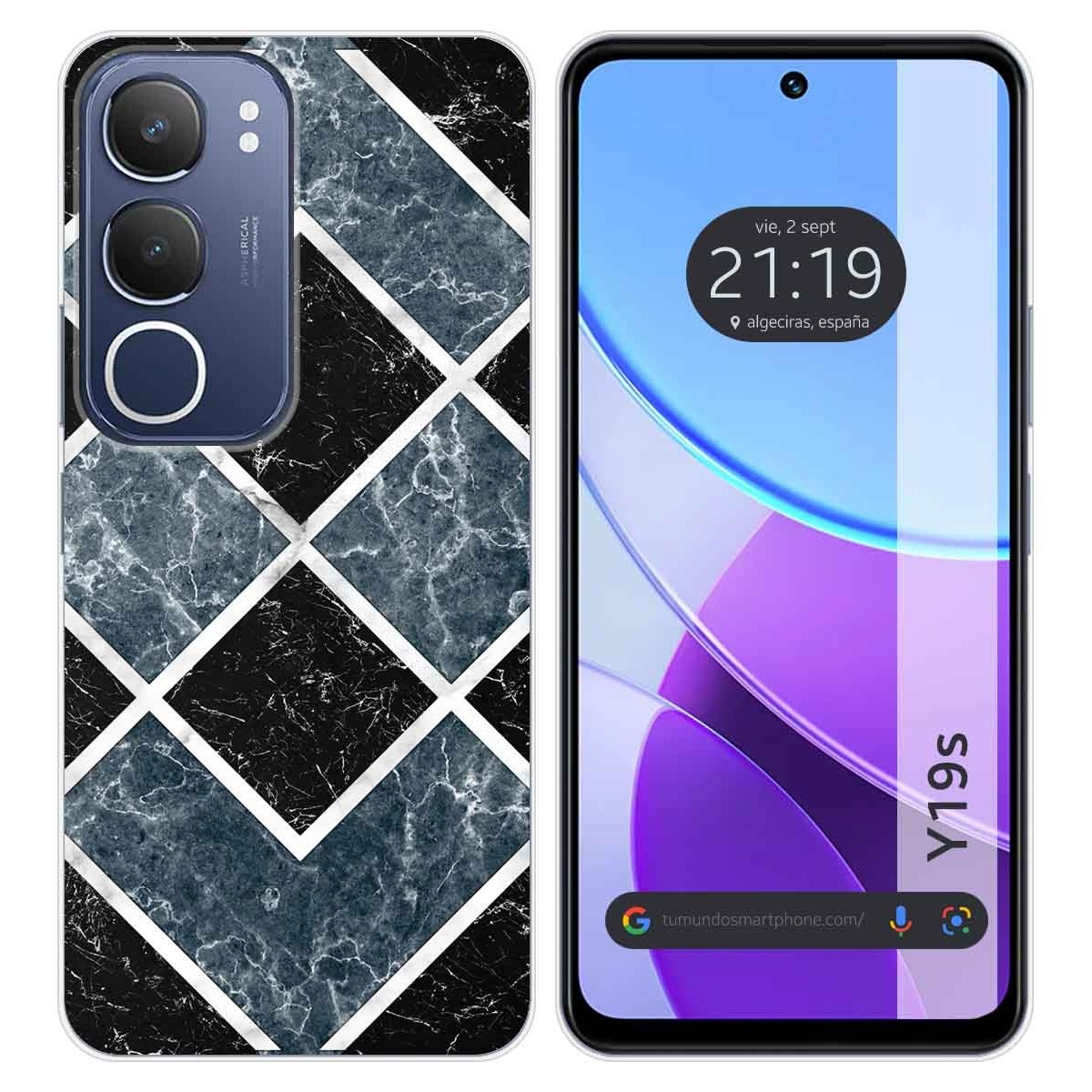 Funda Silicona para Vivo Y19s diseño Mármol 06 Dibujos
