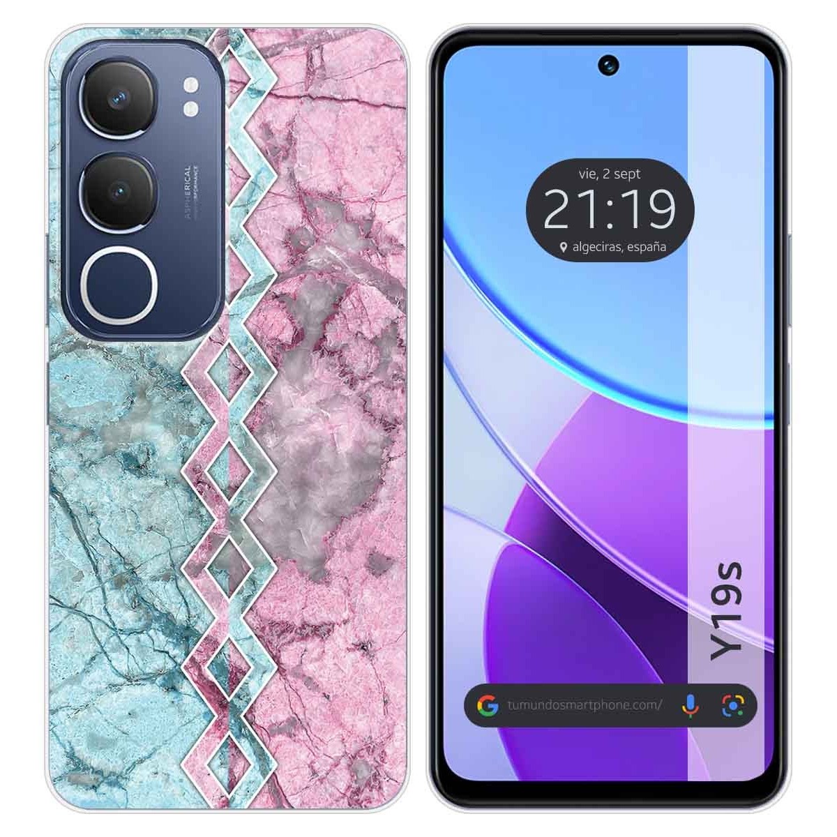 Funda Silicona para Vivo Y19s diseño Mármol 08 Dibujos