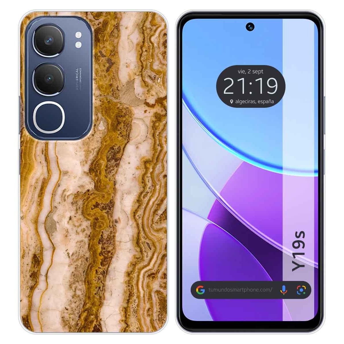 Funda Silicona para Vivo Y19s diseño Mármol 10 Dibujos