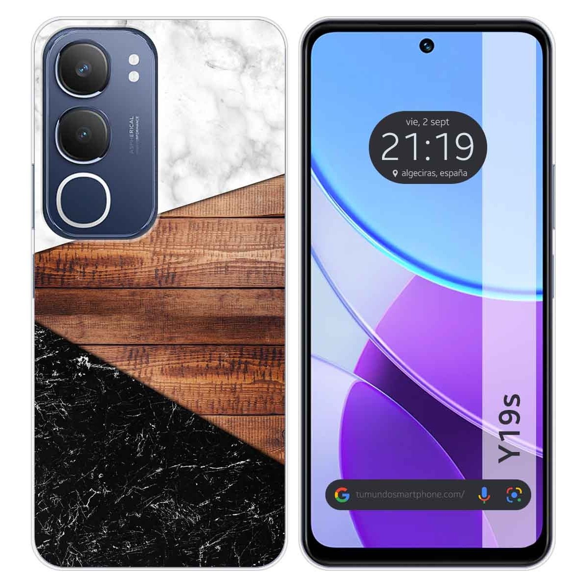 Funda Silicona para Vivo Y19s diseño Mármol 11 Dibujos