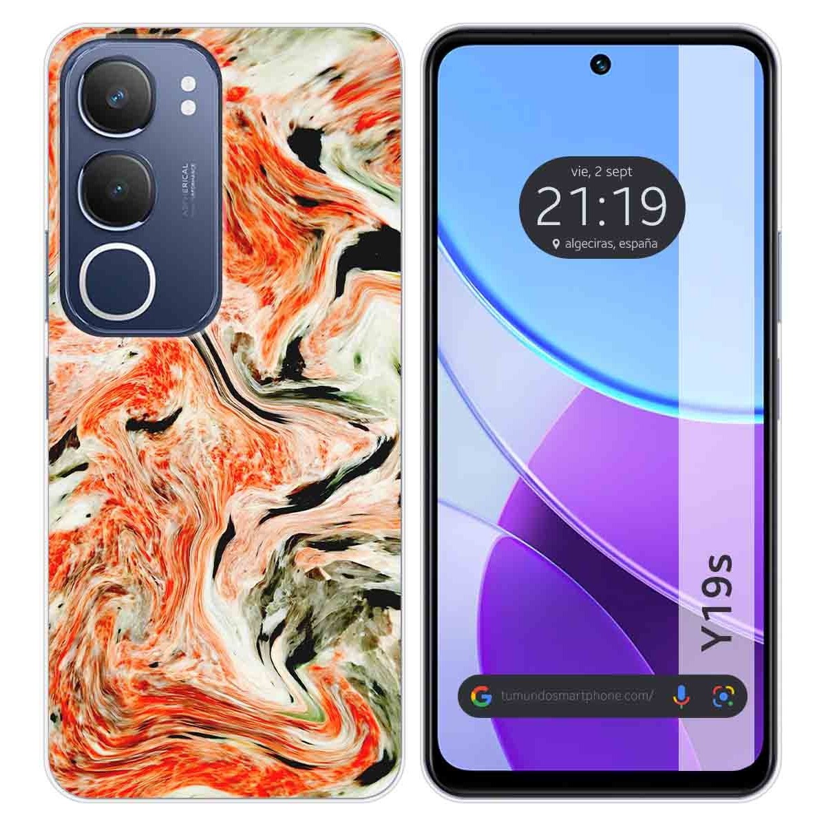 Funda Silicona para Vivo Y19s diseño Mármol 12 Dibujos