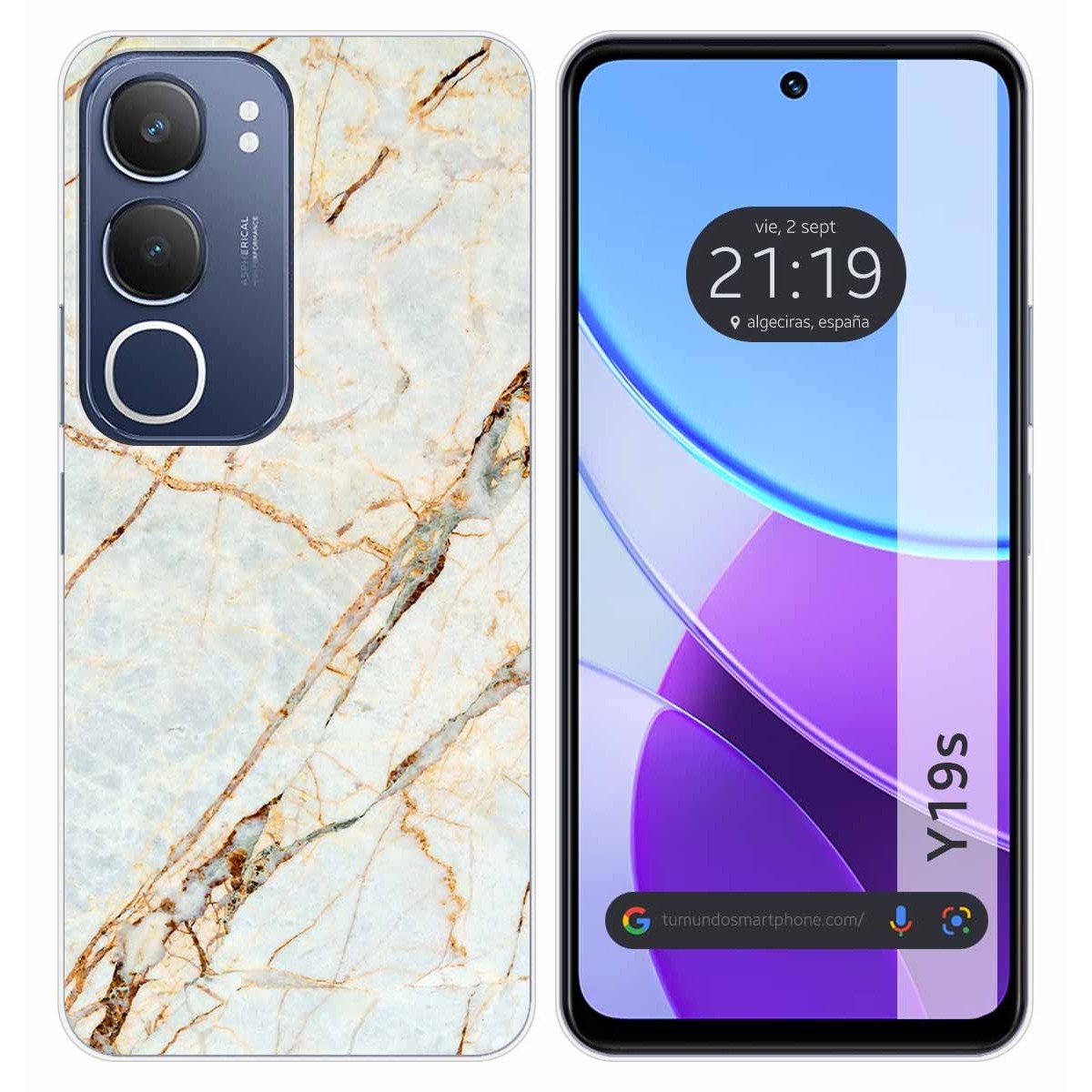 Funda Silicona para Vivo Y19s diseño Mármol 13 Dibujos
