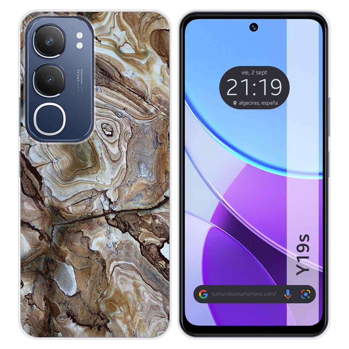 Funda Silicona para Vivo Y19s diseño Mármol 14 Dibujos