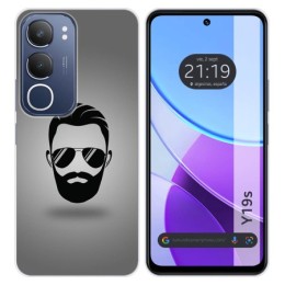 Funda Silicona para Vivo Y19s diseño Barba Dibujos