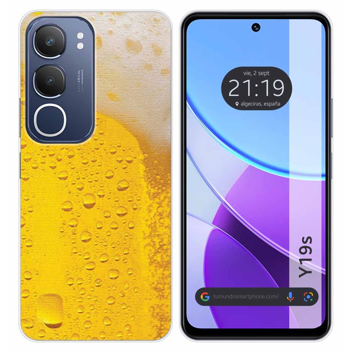 Funda Silicona para Vivo Y19s diseño Cerveza Dibujos