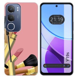 Funda Silicona para Vivo Y19s diseño Brochas Dibujos