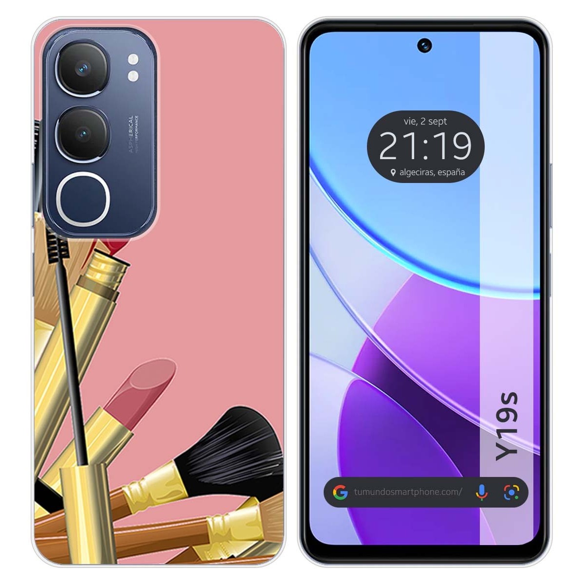 Funda Silicona para Vivo Y19s diseño Brochas Dibujos