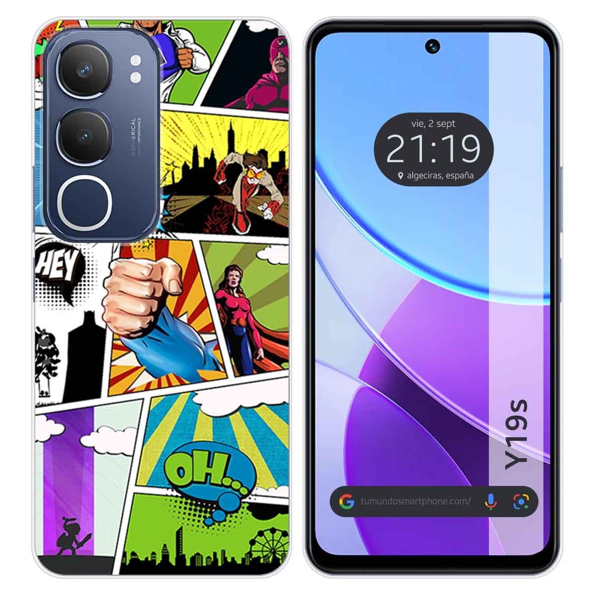 Funda Silicona para Vivo Y19s diseño Comic Dibujos
