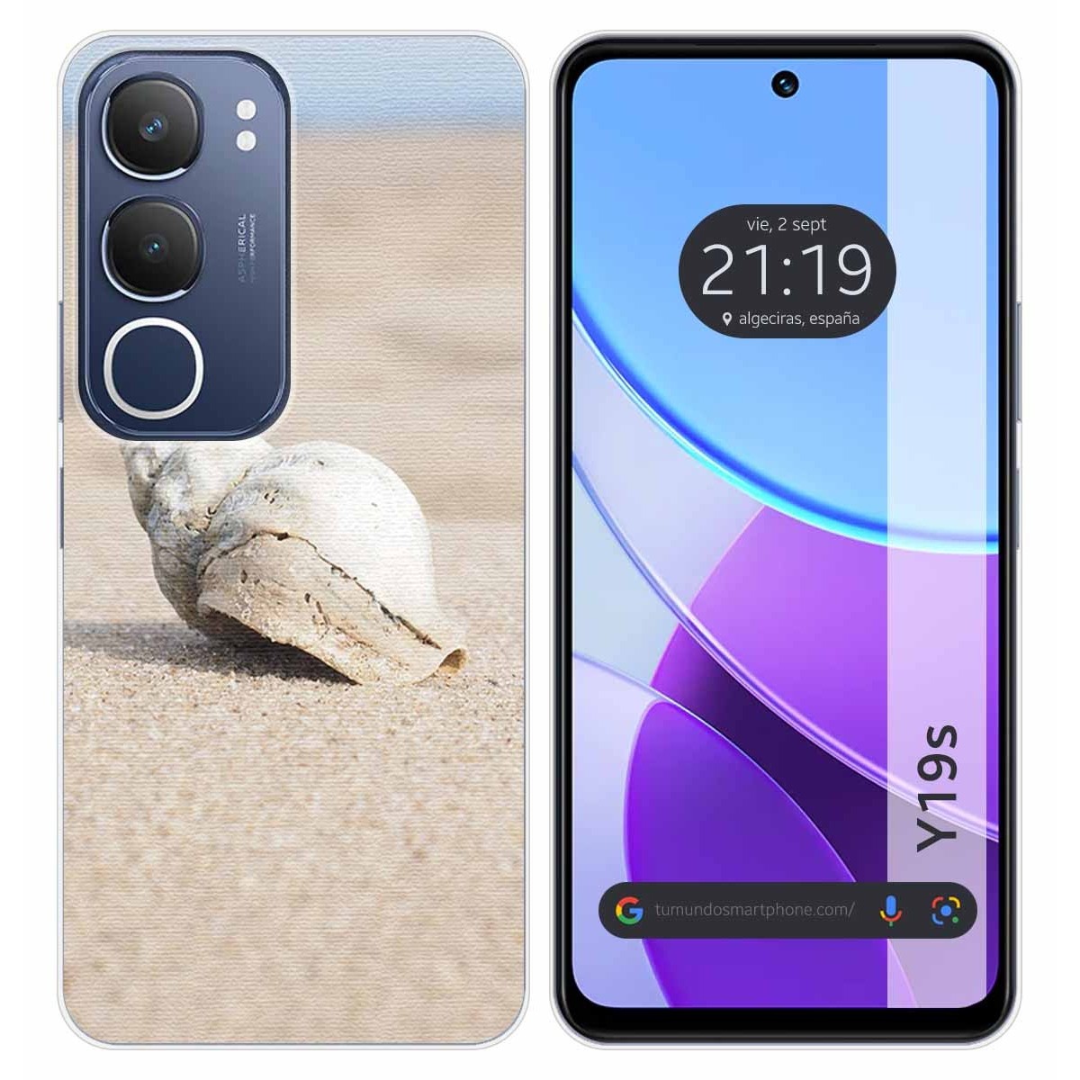 Funda Silicona para Vivo Y19s diseño Concha Dibujos