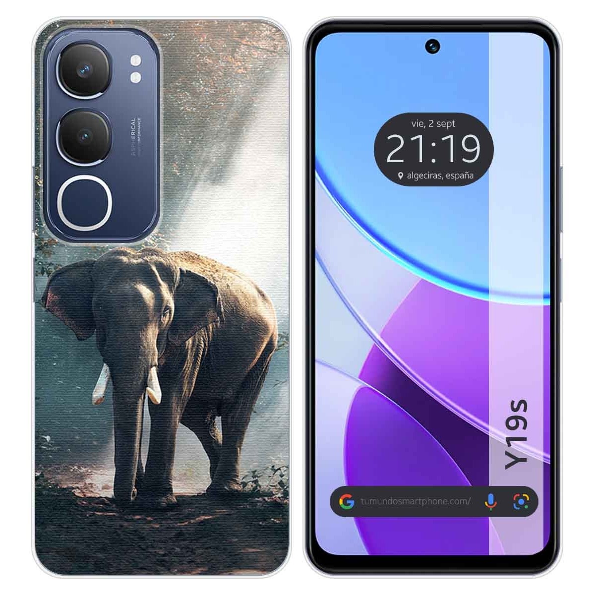 Funda Silicona para Vivo Y19s diseño Elefante Dibujos