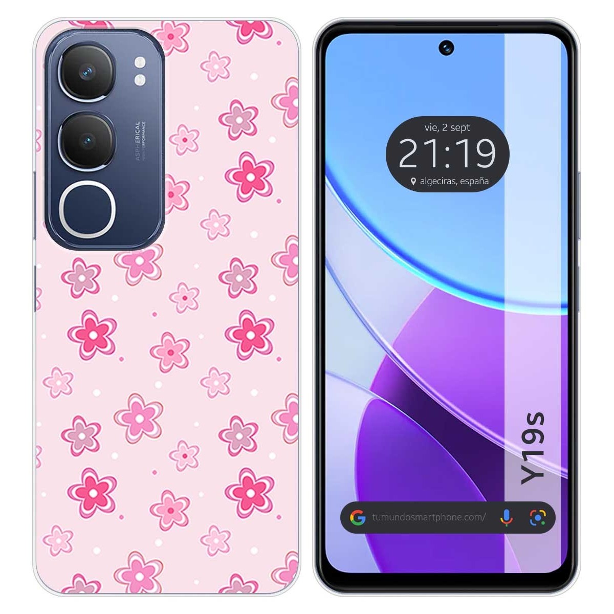 Funda Silicona para Vivo Y19s diseño Flores Dibujos