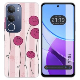 Funda Silicona para Vivo Y19s diseño Flores Vintage Dibujos