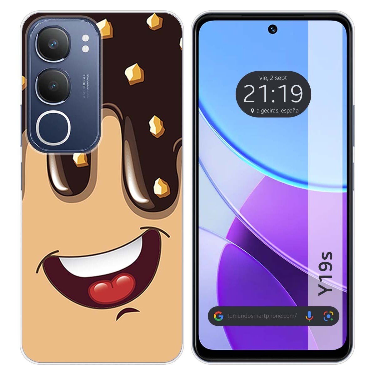 Funda Silicona para Vivo Y19s diseño Helado Chocolate Dibujos