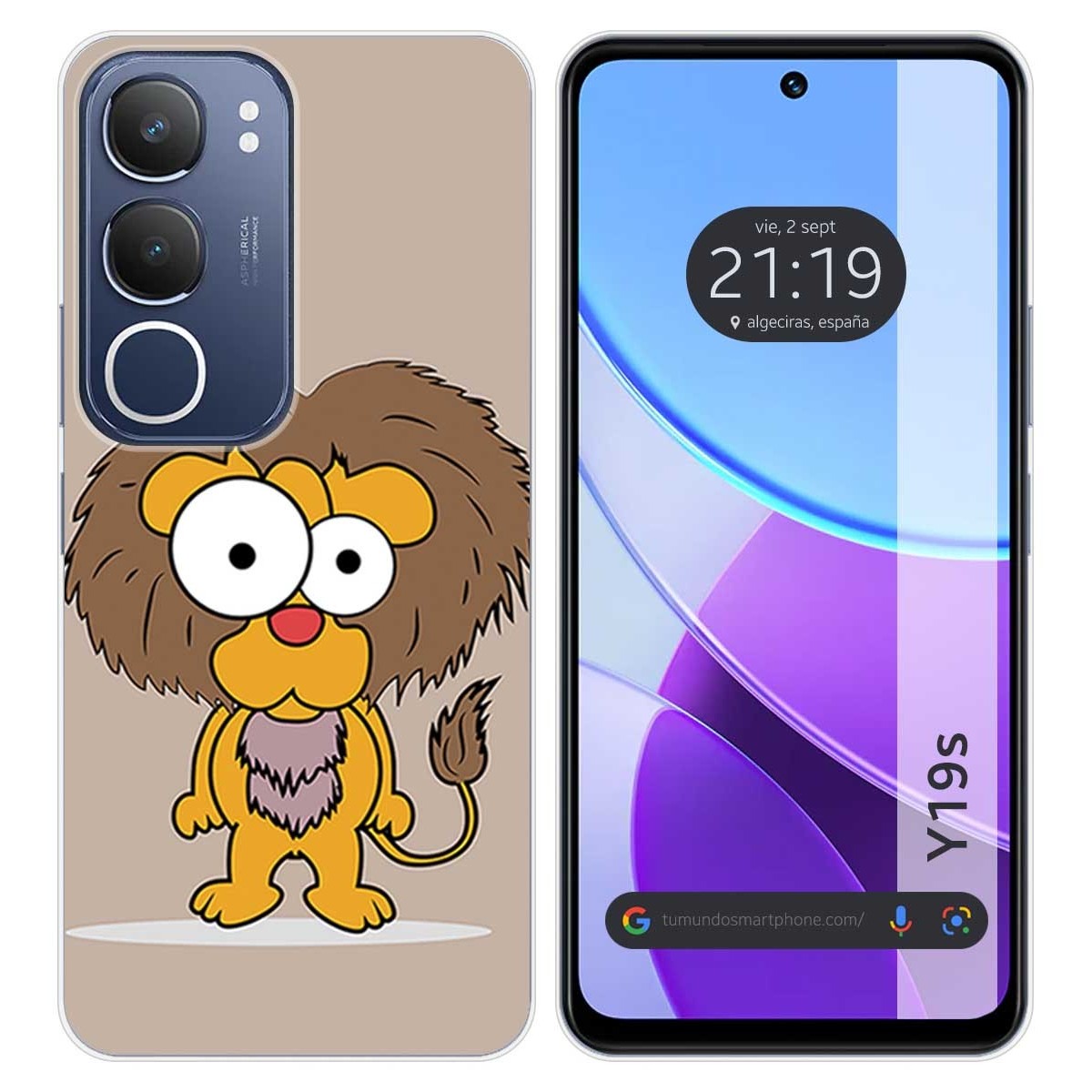 Funda Silicona para Vivo Y19s diseño Leon Dibujos