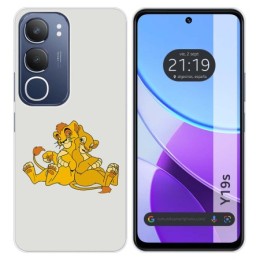 Funda Silicona para Vivo Y19s diseño Leones Dibujos