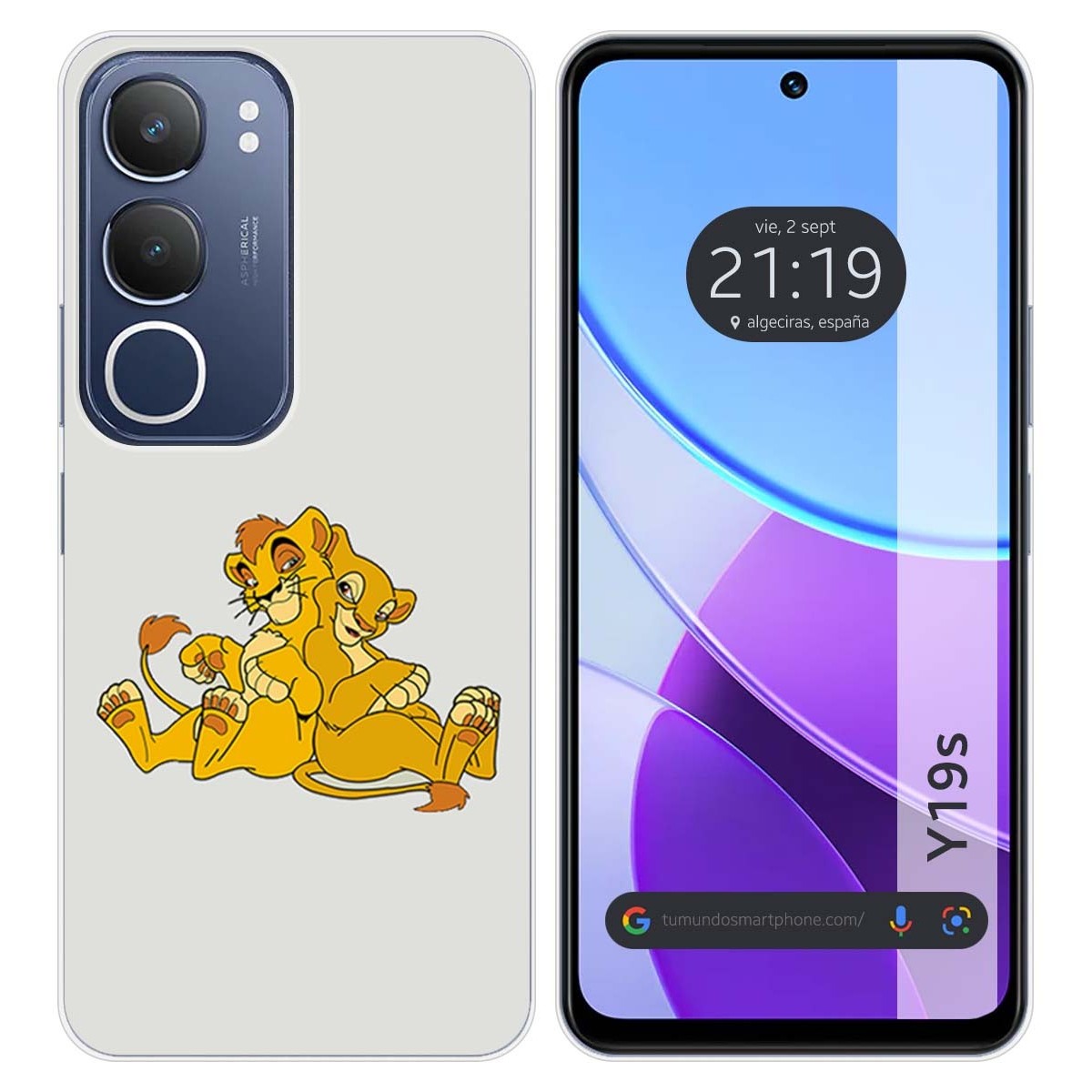 Funda Silicona para Vivo Y19s diseño Leones Dibujos