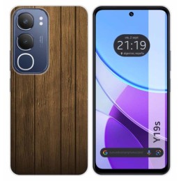 Funda Silicona para Vivo Y19s diseño Madera Dibujos