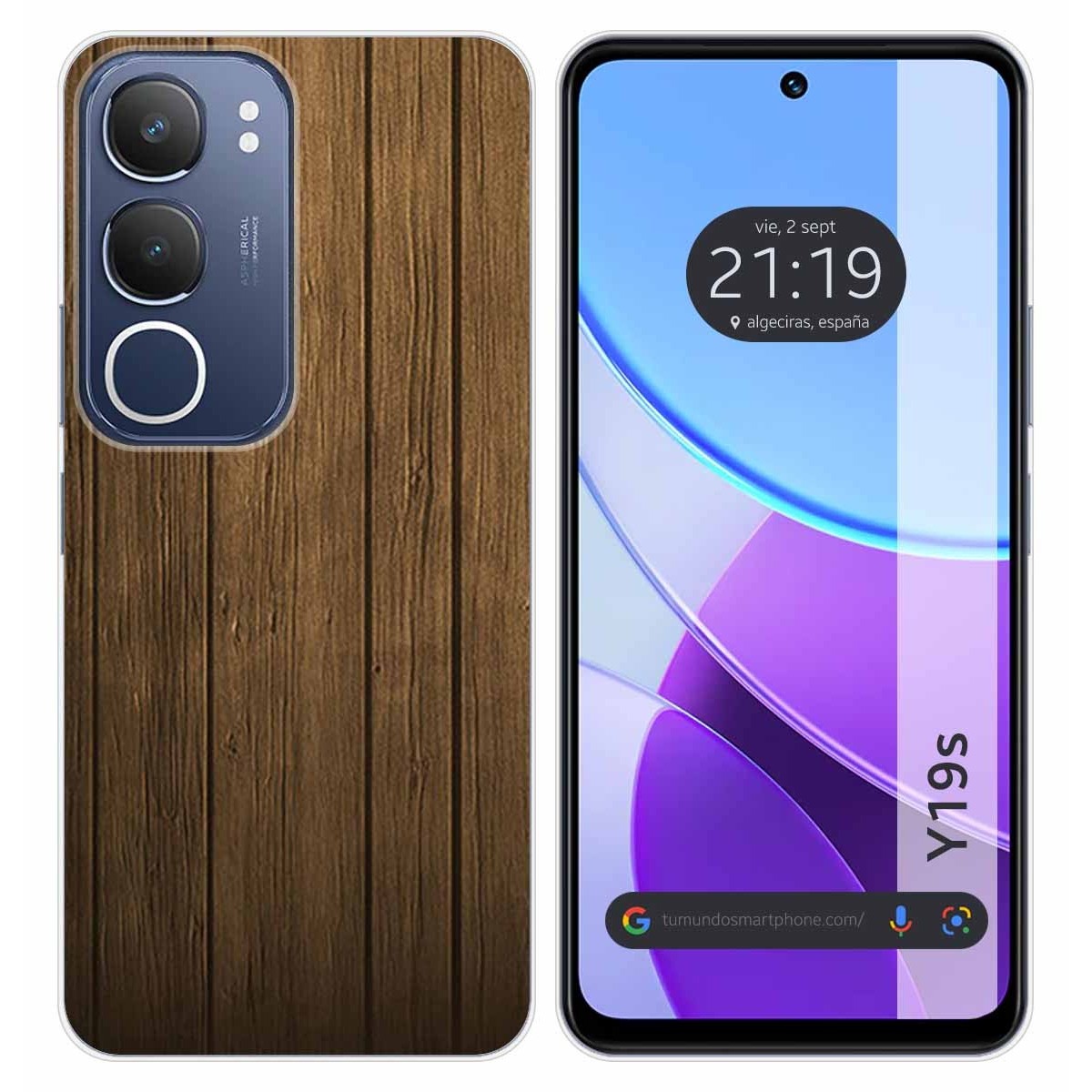 Funda Silicona para Vivo Y19s diseño Madera Dibujos