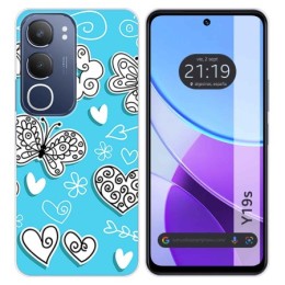 Funda Silicona para Vivo Y19s diseño Mariposas Dibujos