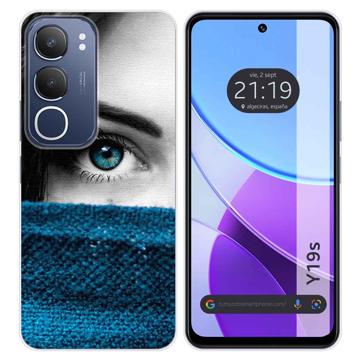 Funda Silicona para Vivo Y19s diseño Ojo Dibujos