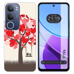 Funda Silicona para Vivo Y19s diseño Pajaritos Dibujos