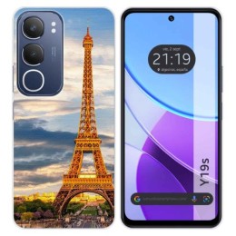Funda Silicona para Vivo Y19s diseño Paris Dibujos