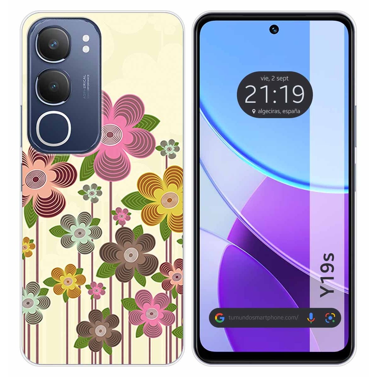 Funda Silicona para Vivo Y19s diseño Primavera En Flor Dibujos