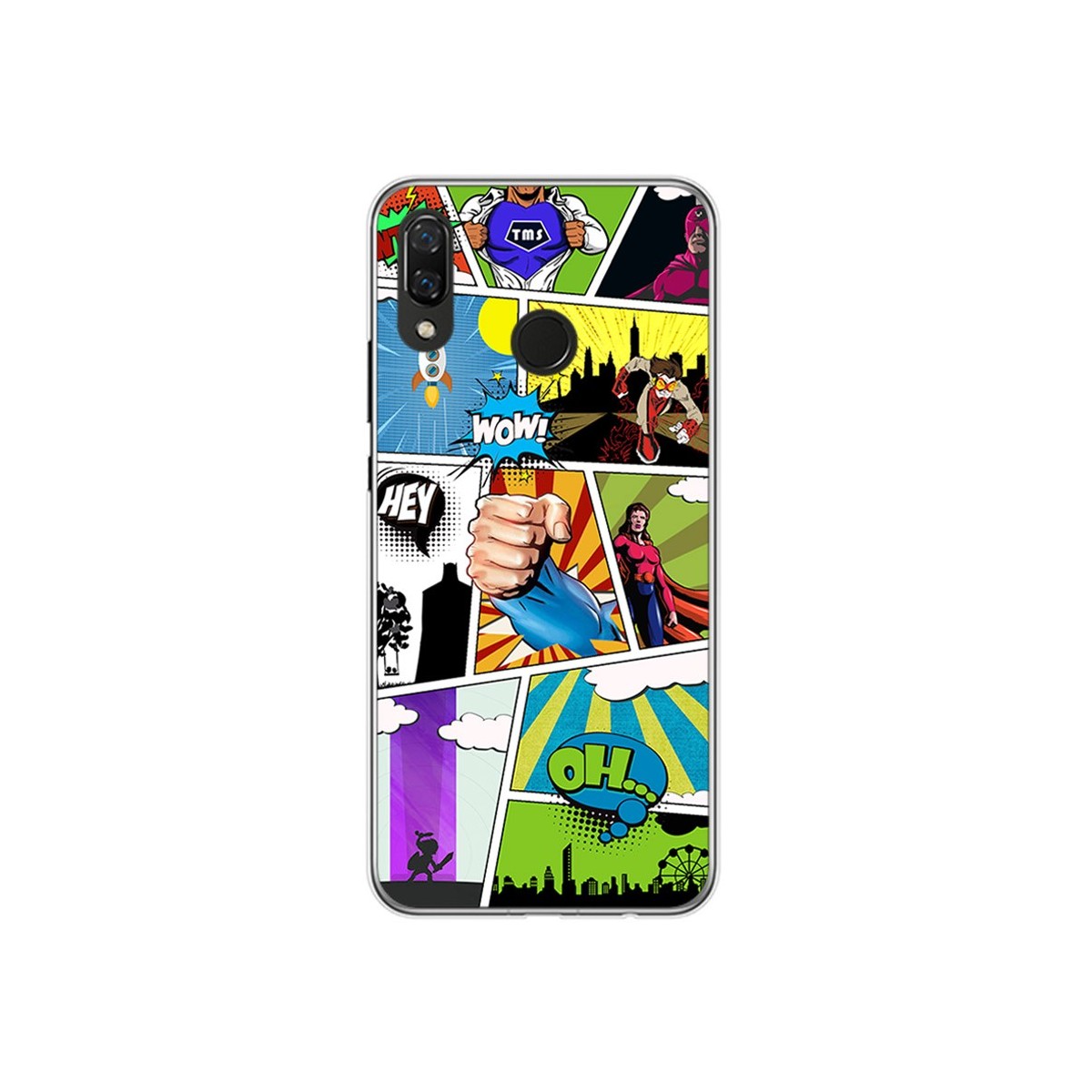 Funda Gel Tpu para Huawei P Smart Plus Diseño Comic Dibujos