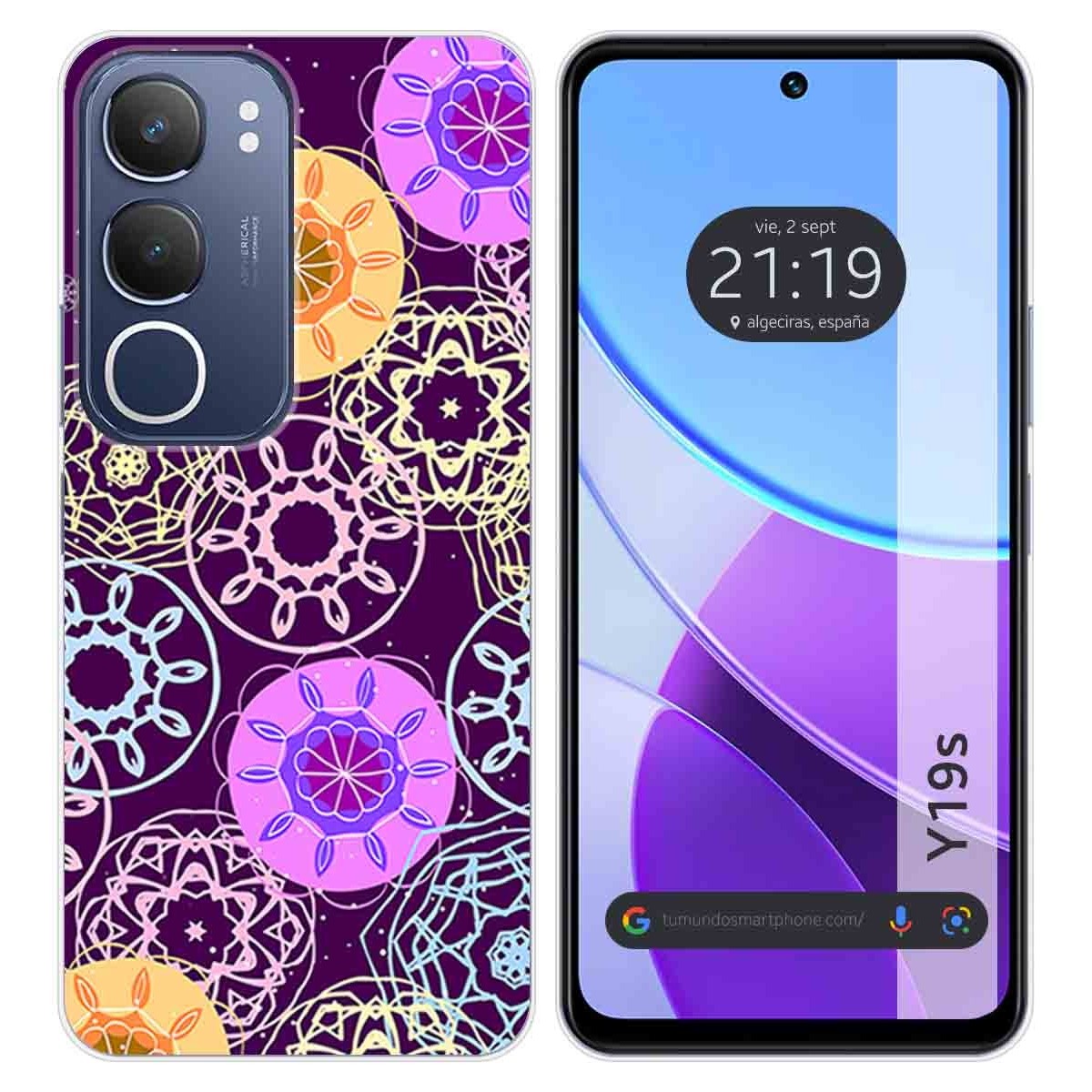 Funda Silicona para Vivo Y19s diseño Radial Dibujos
