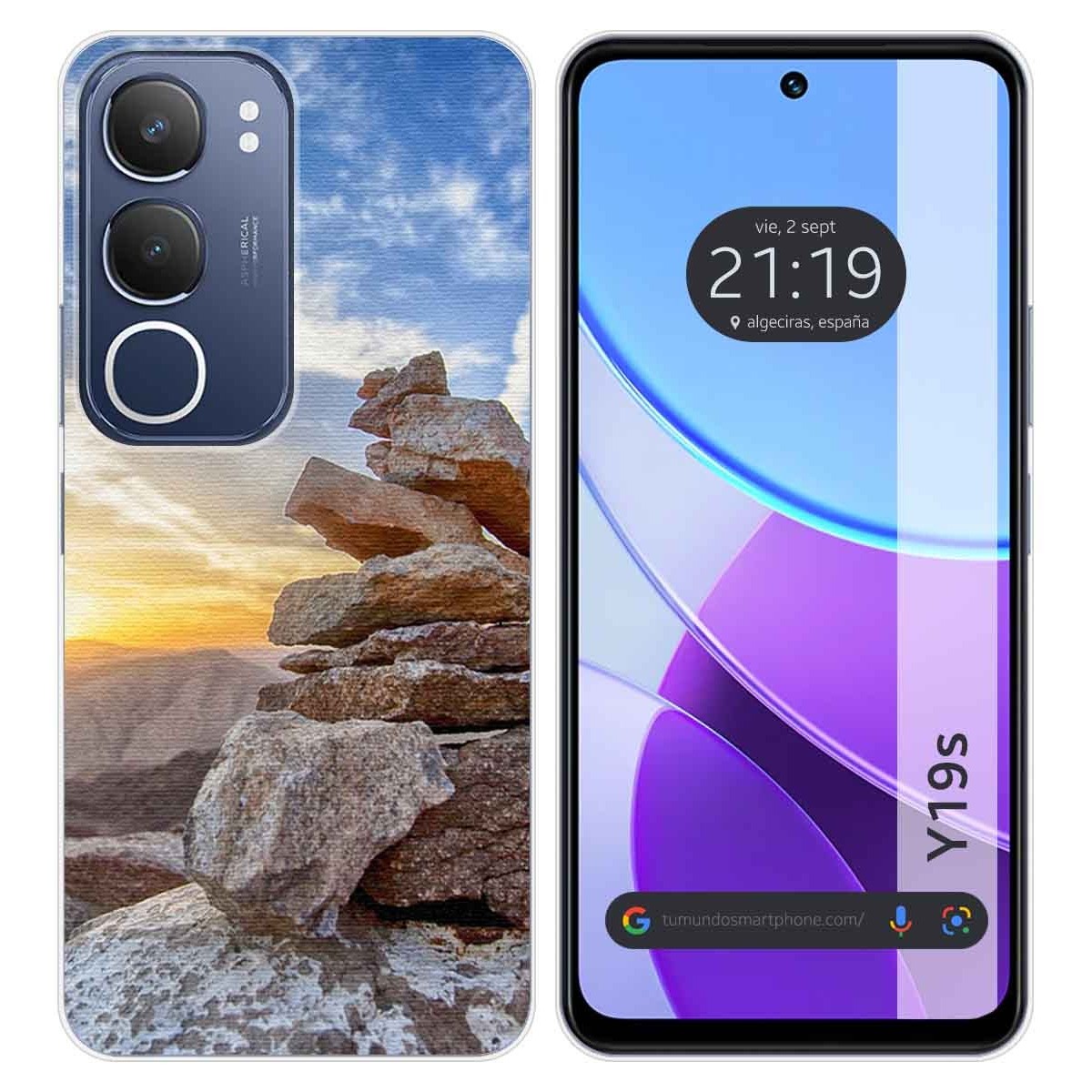Funda Silicona para Vivo Y19s diseño Sunset Dibujos