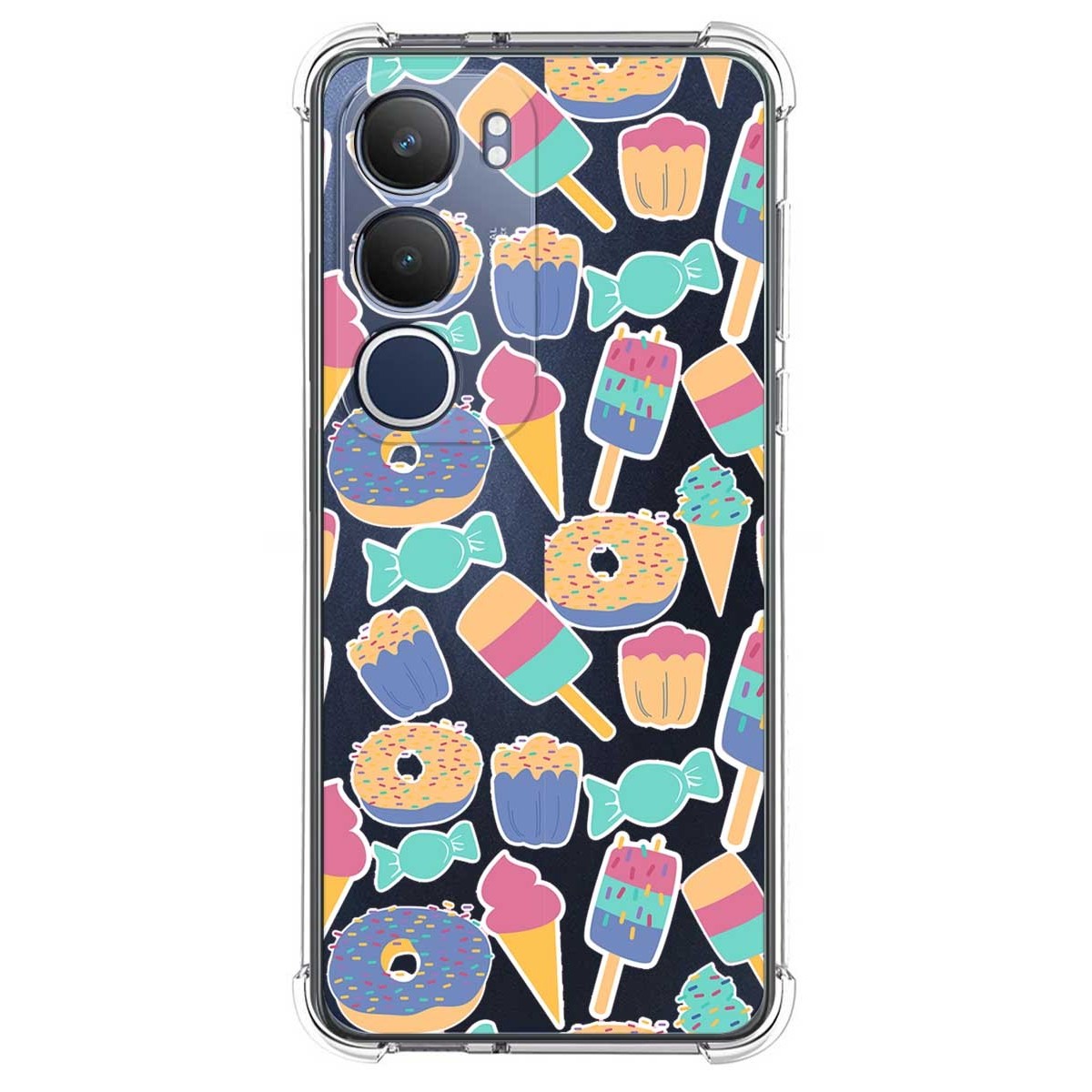 Funda Silicona Antigolpes para Vivo Y19s diseño Dulces 02 Dibujos