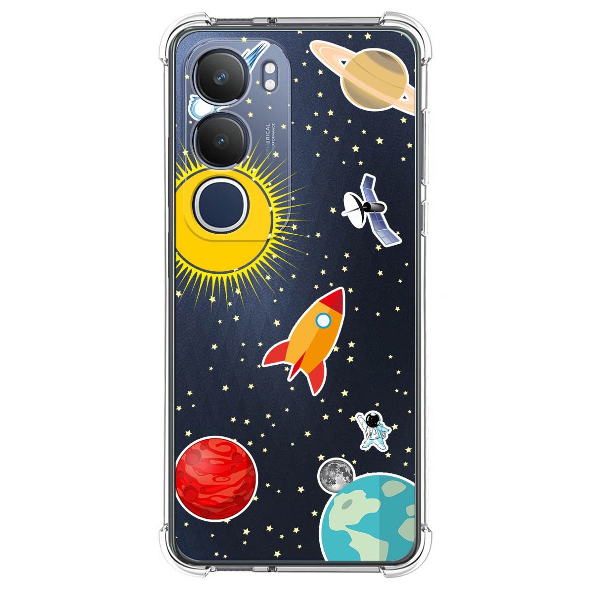 Funda Silicona Antigolpes para Vivo Y19s diseño Espacio Dibujos