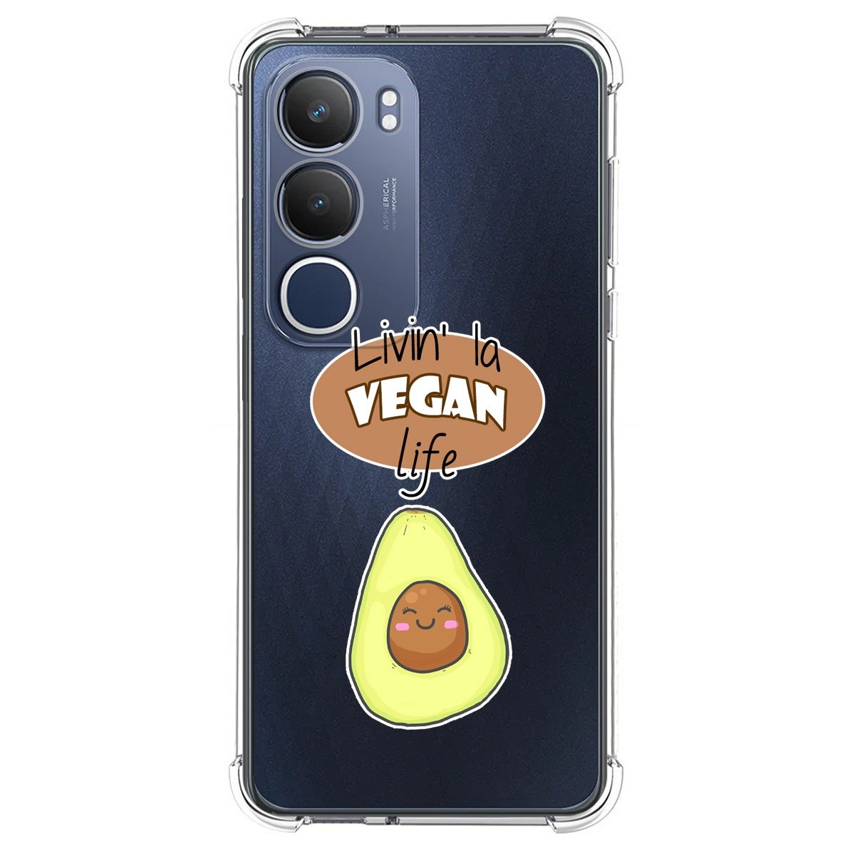 Funda Silicona Antigolpes para Vivo Y19s diseño Vegan Life Dibujos