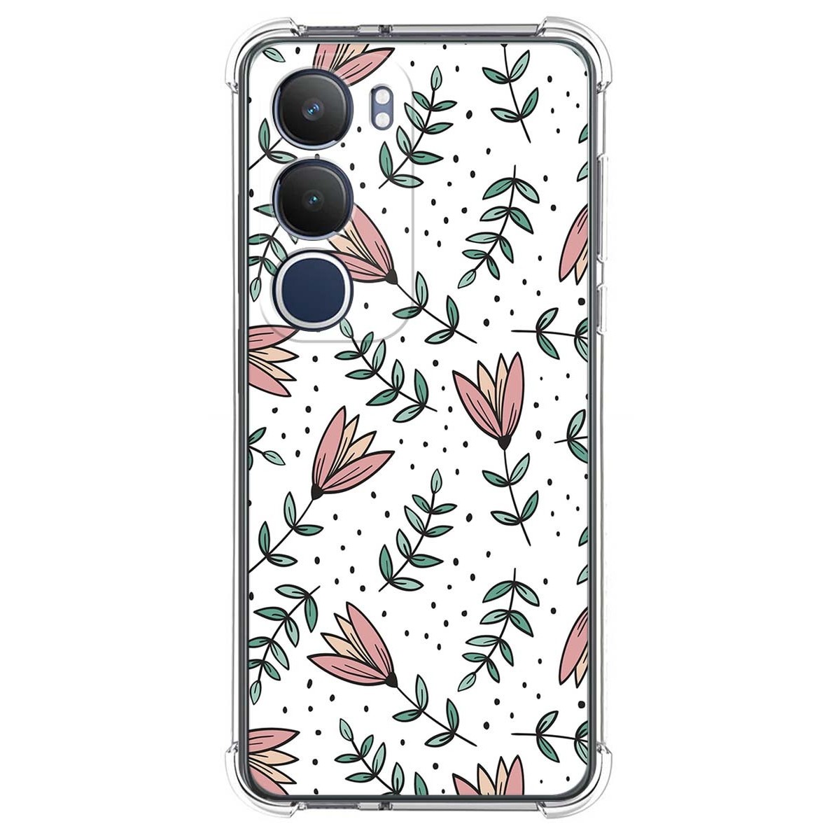 Funda Silicona Antigolpes para Vivo Y19s diseño Flores 01 Dibujos