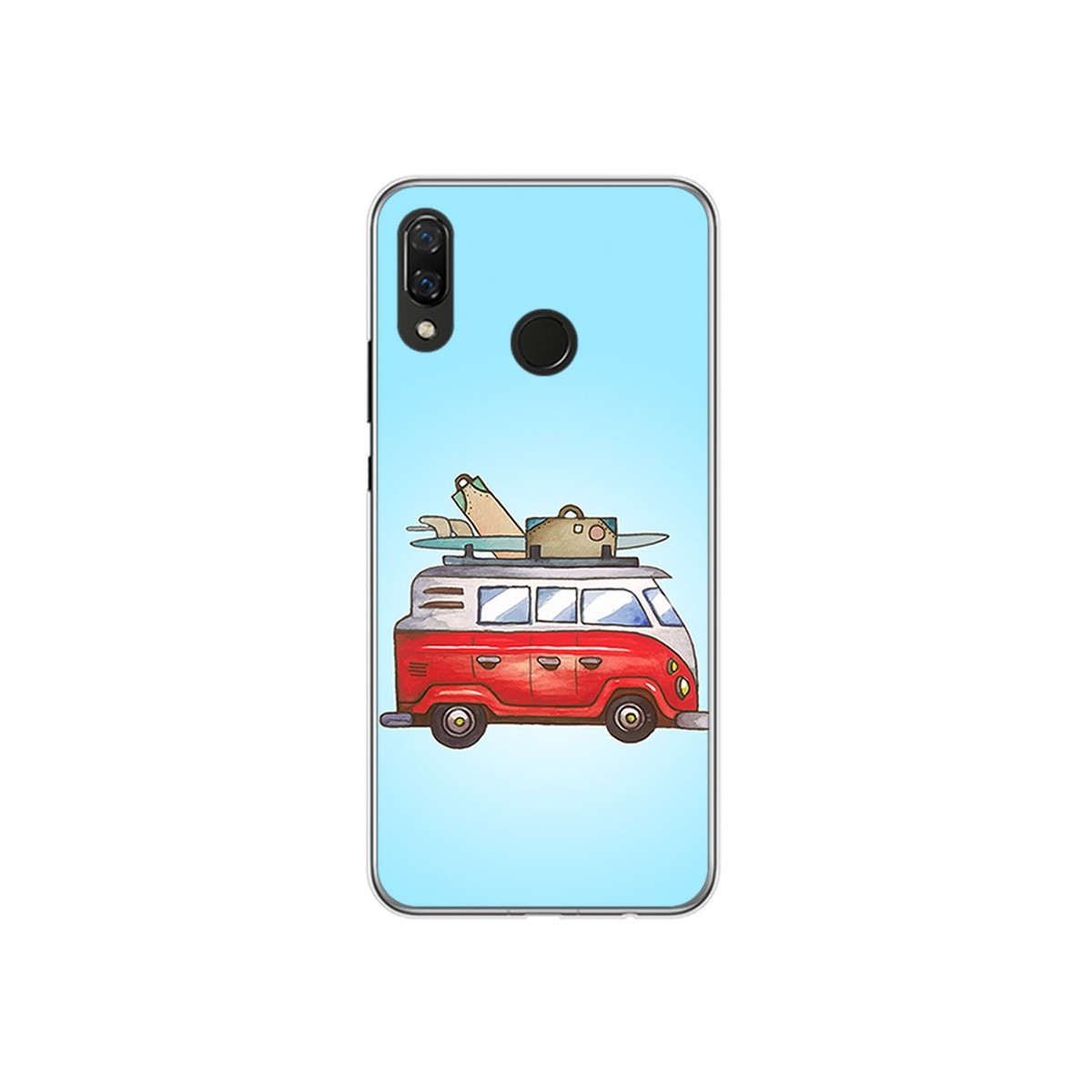 Funda Gel Tpu para Huawei P Smart Plus Diseño Furgoneta Dibujos