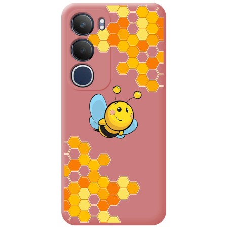 Funda Silicona Líquida Rosa para Vivo Y19s diseño Abeja Dibujos