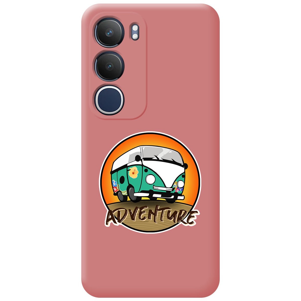 Funda Silicona Líquida Rosa para Vivo Y19s diseño Adventure Dibujos