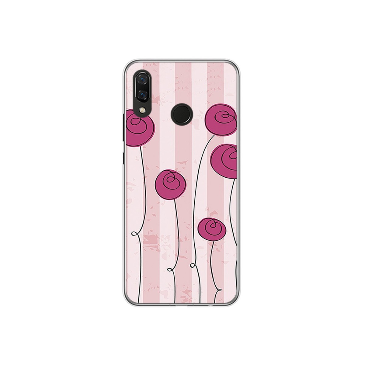 Funda Gel Tpu para Huawei P Smart Plus Diseño Flores Vintage Dibujos