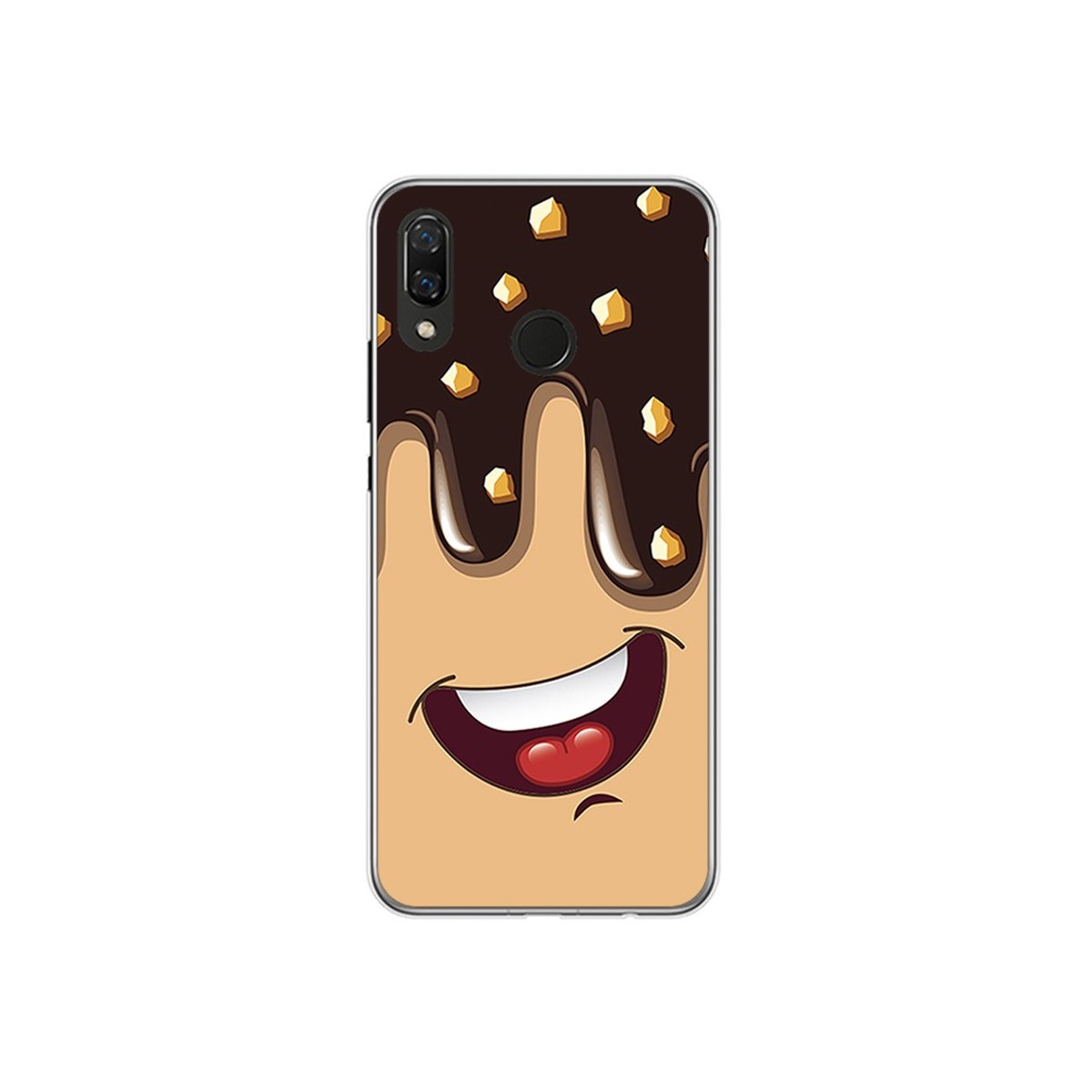 Funda Gel Tpu para Huawei P Smart Plus Diseño Helado Chocolate Dibujos
