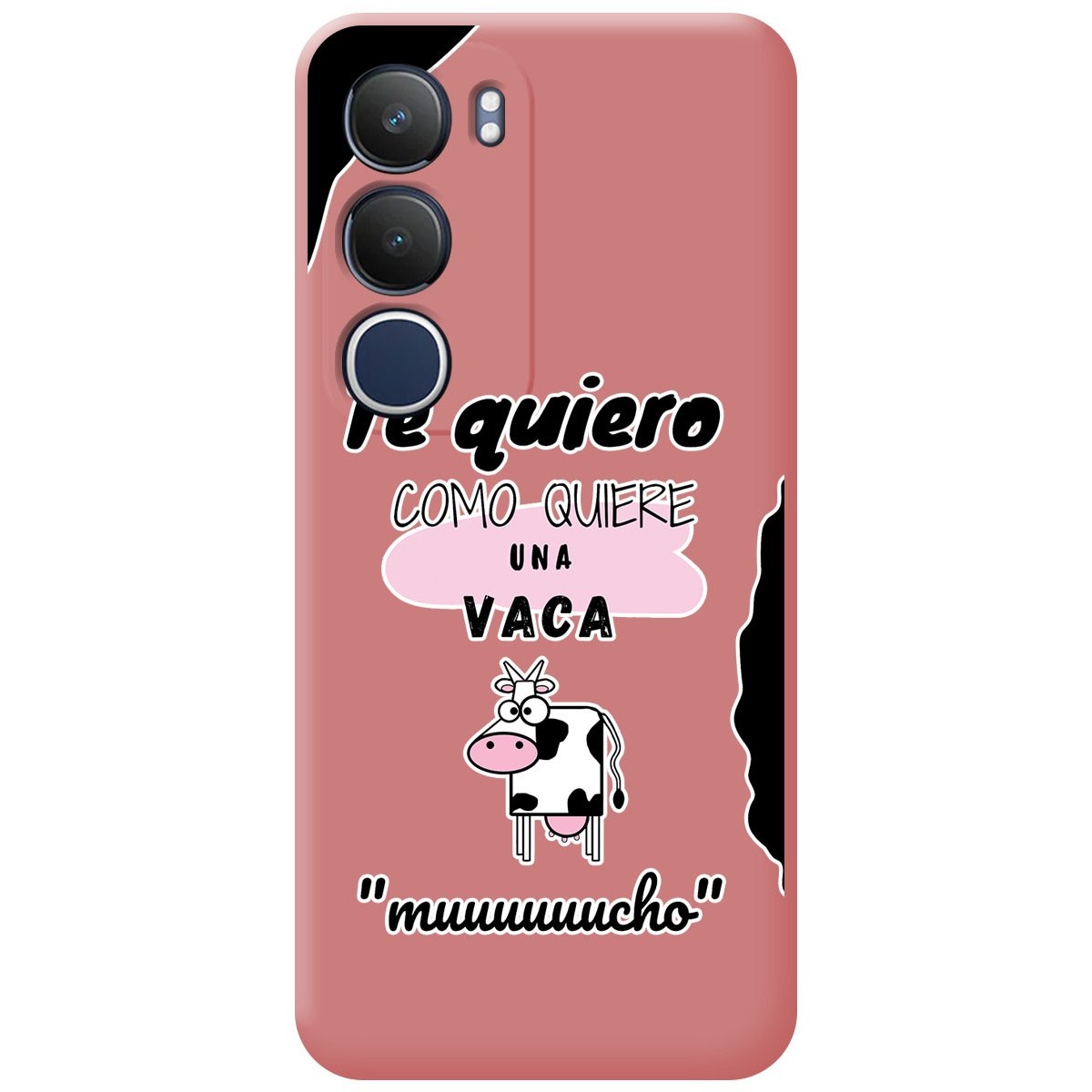 Funda Silicona Líquida Rosa para Vivo Y19s diseño Vaca Dibujos