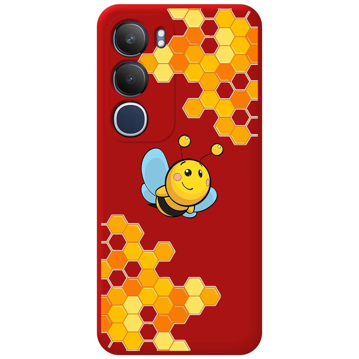 Funda Silicona Líquida Roja para Vivo Y19s diseño Abeja Dibujos