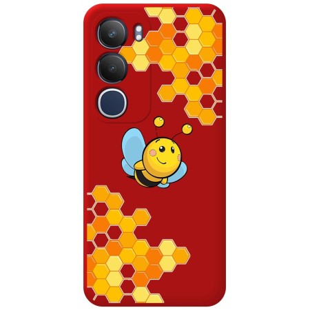Funda Silicona Líquida Roja para Vivo Y19s diseño Abeja Dibujos